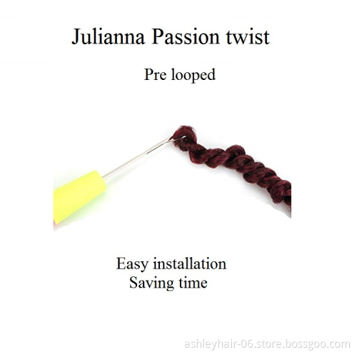 Julianna Wholesale Kanekalon Spring Curl Twist Ombre Braids 100% Synthetic Fluffy Kenya Extensions Crochet Braiding Braid Hair